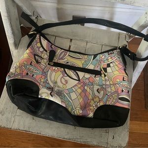 Nicole by Nicole Miller floral gold studded purse